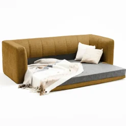 DANAE Canapé convertible 4 places en tissu chenille