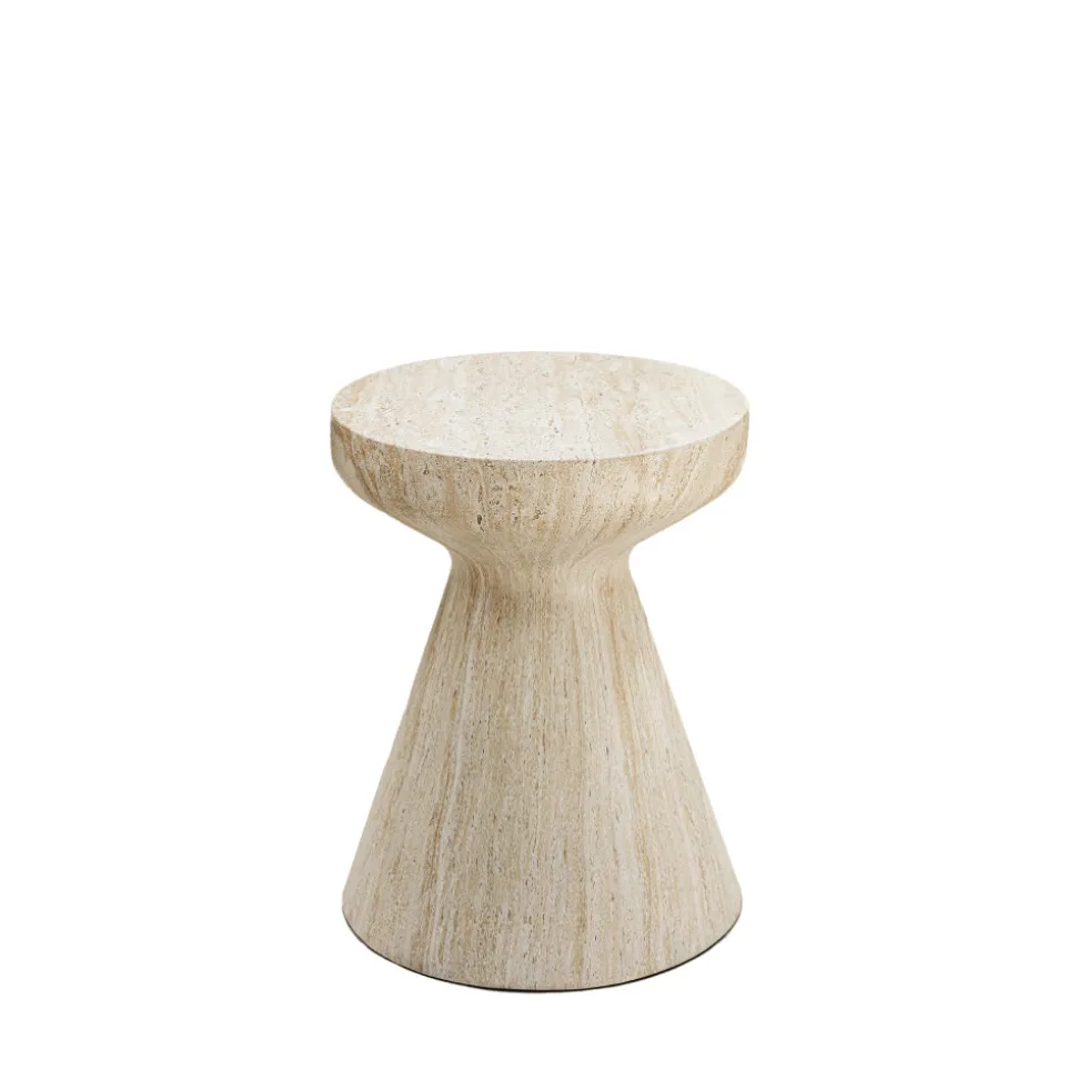 DANLI Tabouret effet travertin H45cm
