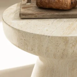DANLI Tabouret effet travertin H45cm