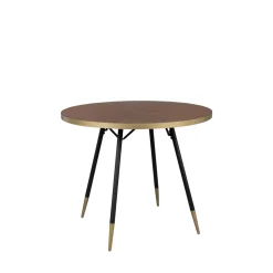 DENISE Table à manger 2 personnes ronde en bois et métal