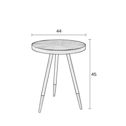 DENISE Table basse ronde en métal et bois ø44cm