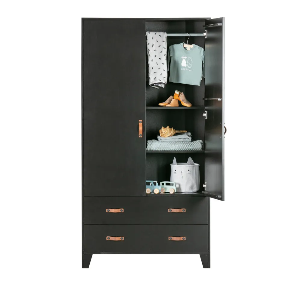 DIAN Armoire vestiaire pour enfant 2 portes 2 tiroirs
