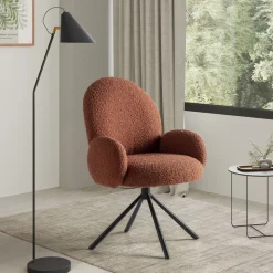 DOURO Chaise de bureau en tissu bouclette et métal