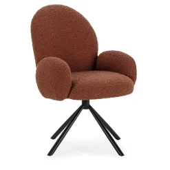 DOURO Chaise de bureau en tissu bouclette et métal