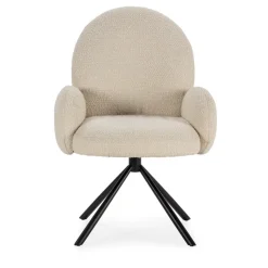 DOURO Chaise de bureau en tissu bouclette et métal