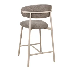 DRACO Lot de 2 chaises de bar en tissu pieds beiges H65cm