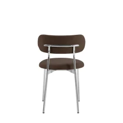 ELLI Lot de 2 chaises en tissu pieds chrome