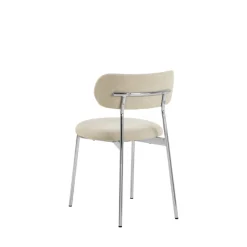 ELLI Lot de 2 chaises en tissu pieds chrome