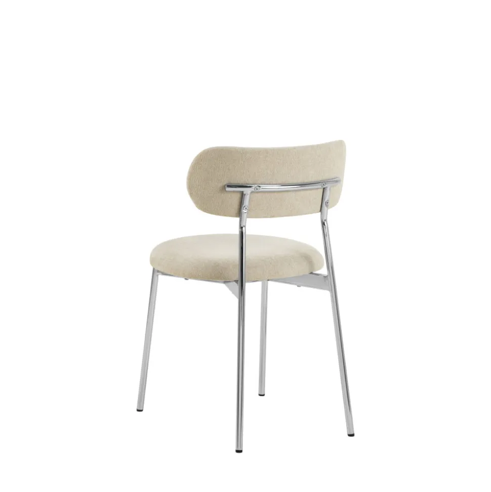 ELLI Lot de 2 chaises en tissu pieds chrome