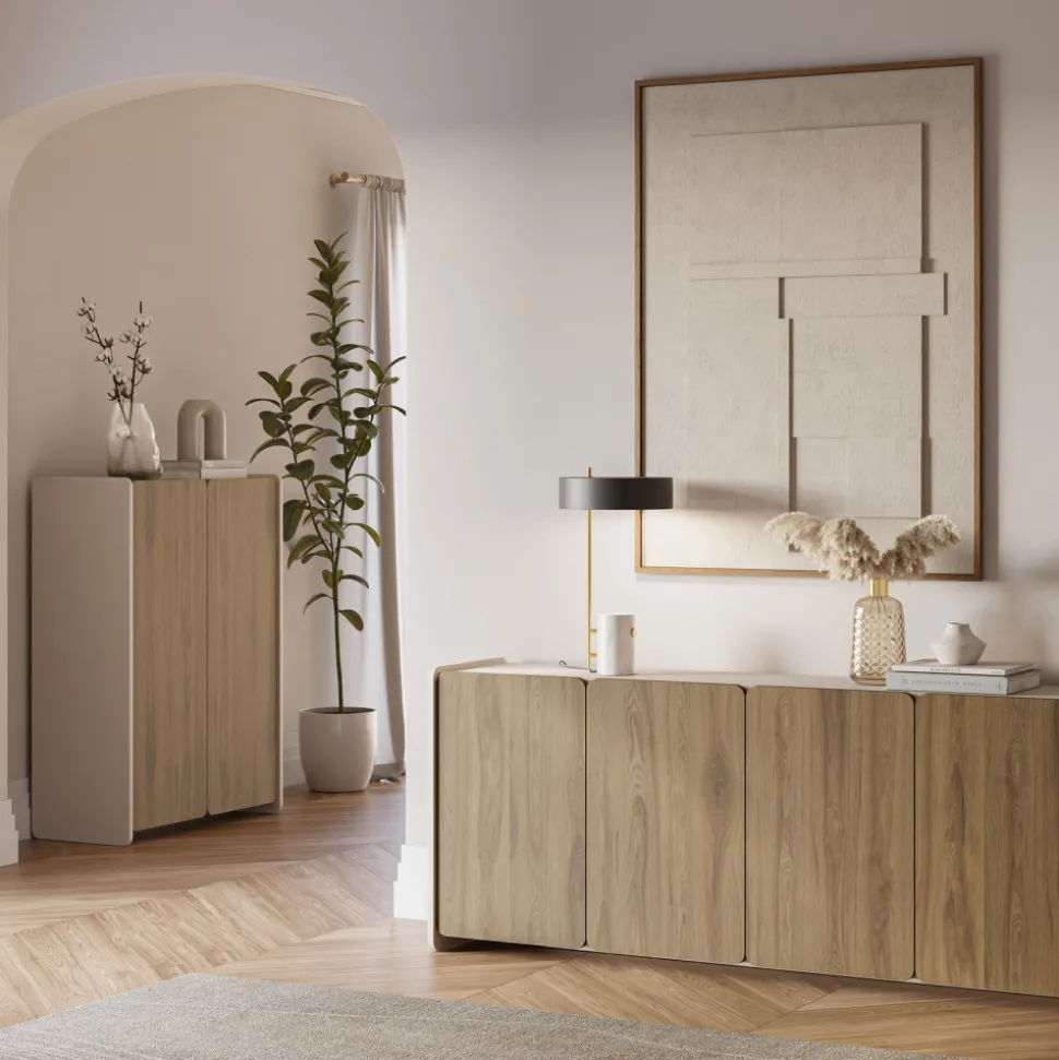 ENARA Buffet 4 portes en bois L180cm