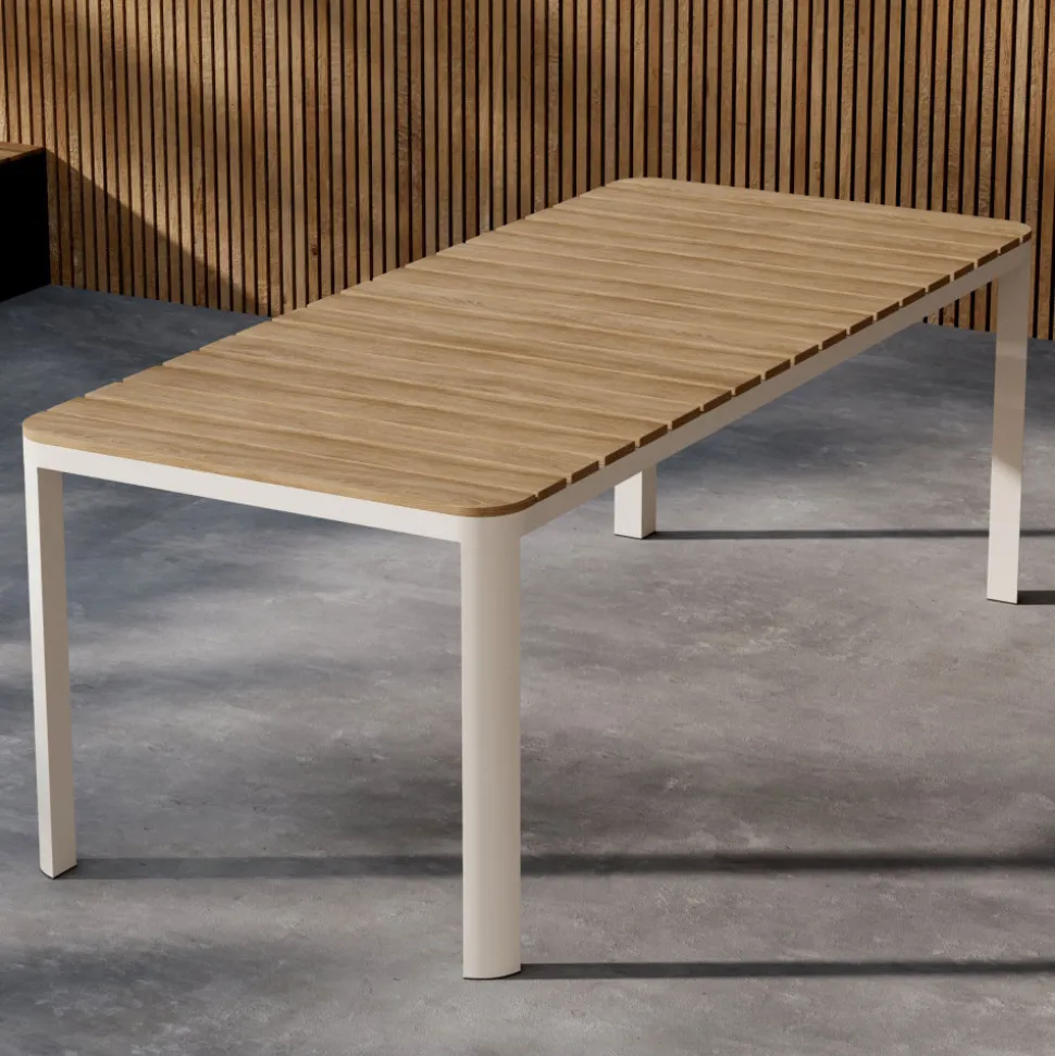 ETNA Table à manger de jardin 8 personnes en aluminium