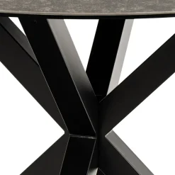 EURAME Table à manger 4 places ronde en céramique et métal