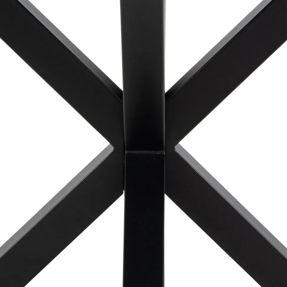 EURAME Table à manger 4 places ronde en céramique et métal