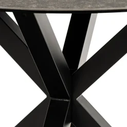 EURAME Table à manger 4 places ronde en céramique et métal
