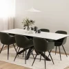 EURAME Table à manger extensible 6 à 8 places en céramique et métal 168-210x90cm