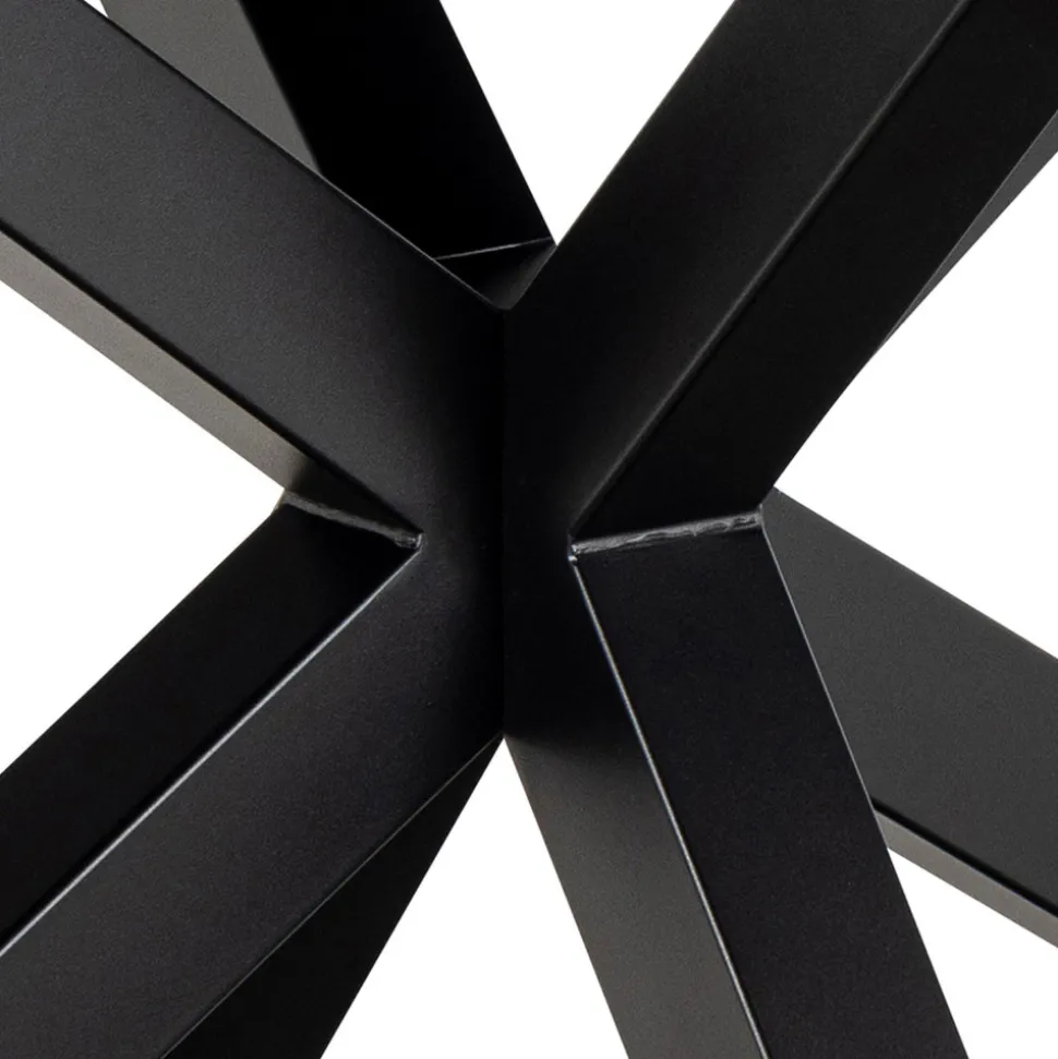 EURAME Table à manger extensible 6 à 8 places en céramique et métal 168-210x90cm