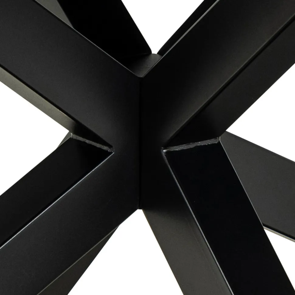EURAME Table à manger extensible 6 à 12 personnes en céramique et métal 200-240x100cm