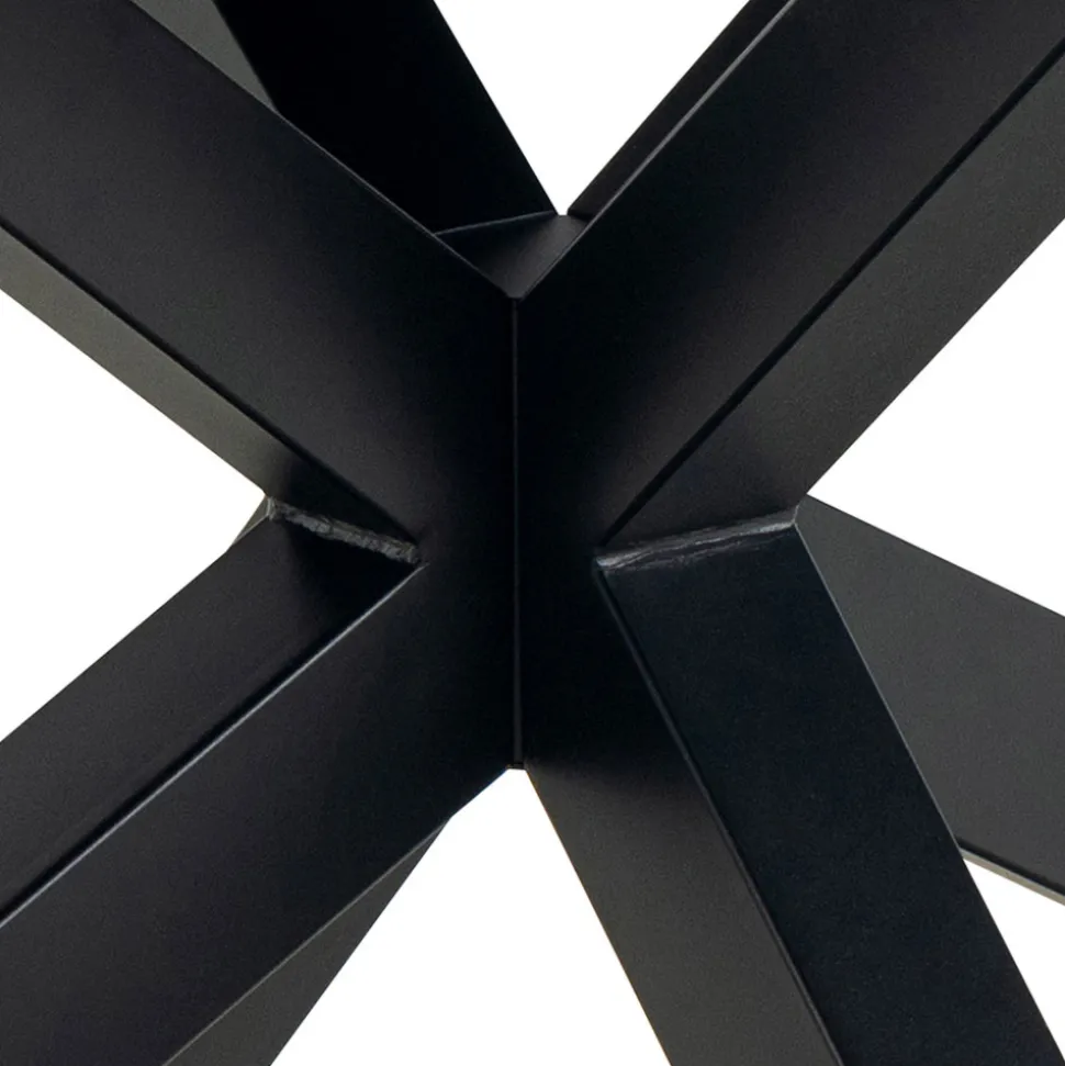 EURAME Table à manger extensible 6 à 12 personnes en céramique et métal 200-240x100cm