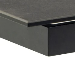 EURAME Table à manger extensible 6 à 12 personnes en céramique et métal 200-240x100cm