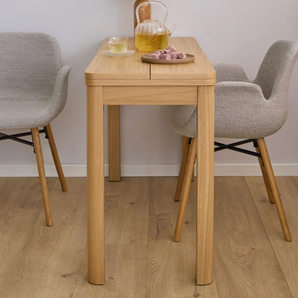 FIKA Table à manger extensible 2 à 4 personnes en bois 120x45-90cm