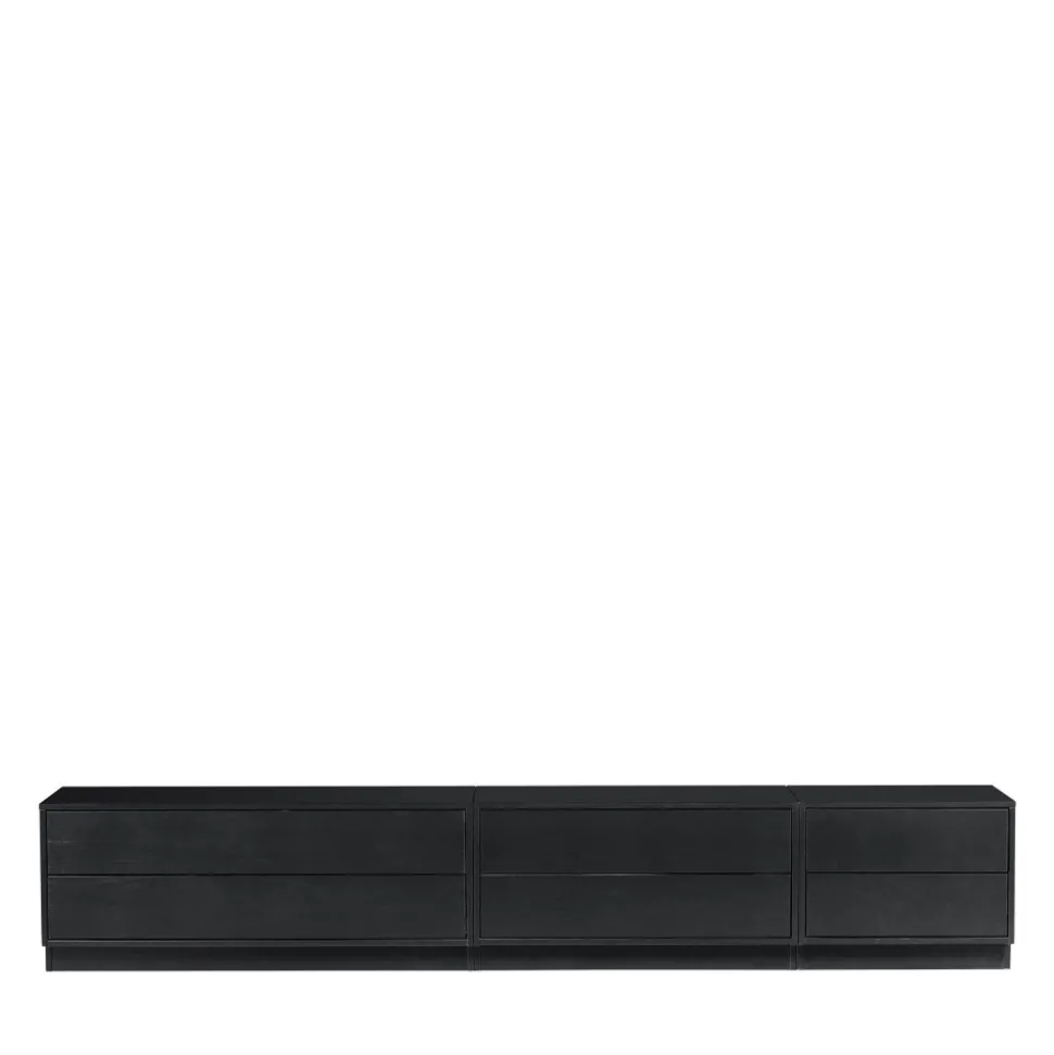 FINCA Meuble TV en bois massif de pin L100cm