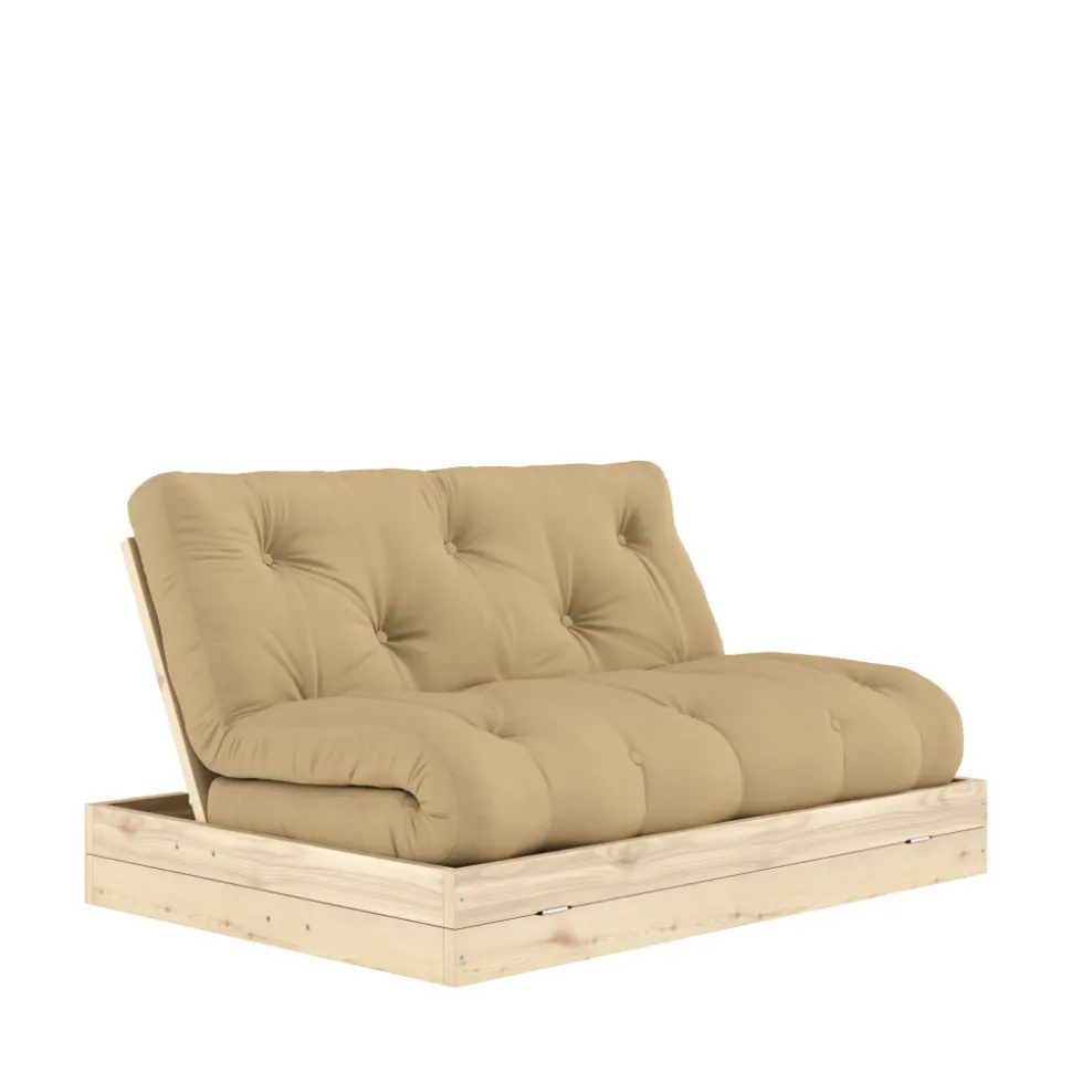 FLIP Canapé convertible 2,5 places en tissu et bois