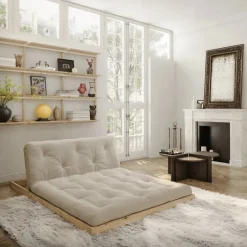 FLIP Canapé convertible 2,5 places en lin et bois