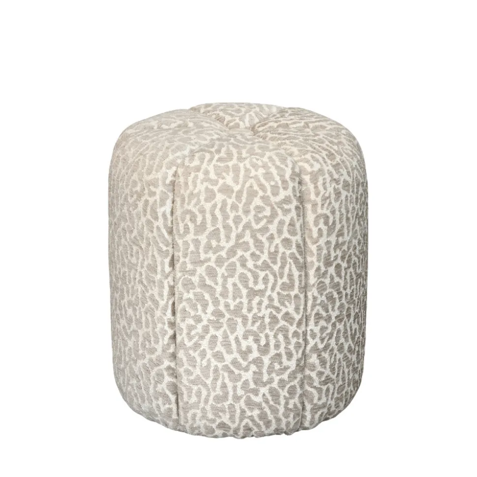 FLOWER Pouf en tissu imprimé animal ø38cm