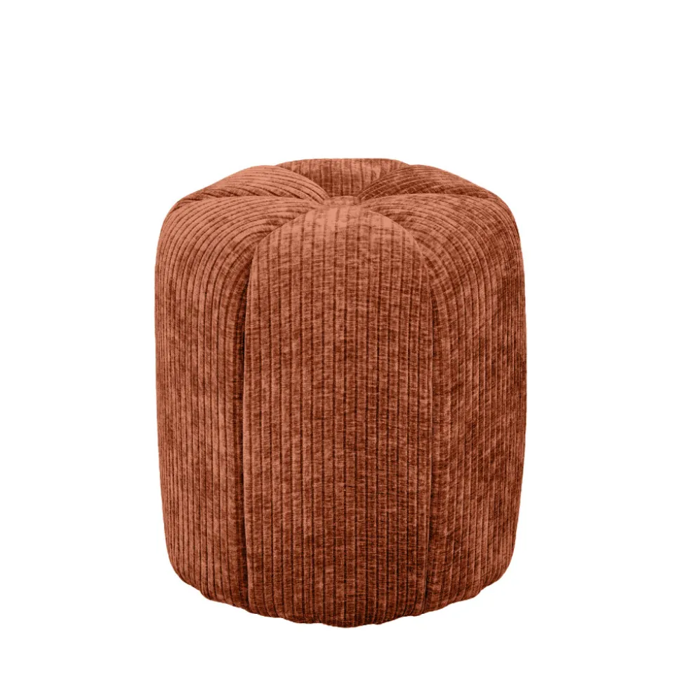FLOWER Pouf rond en velours côtelé ø38cm