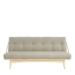 FOLK Canapé convertible en bois naturel et tissu