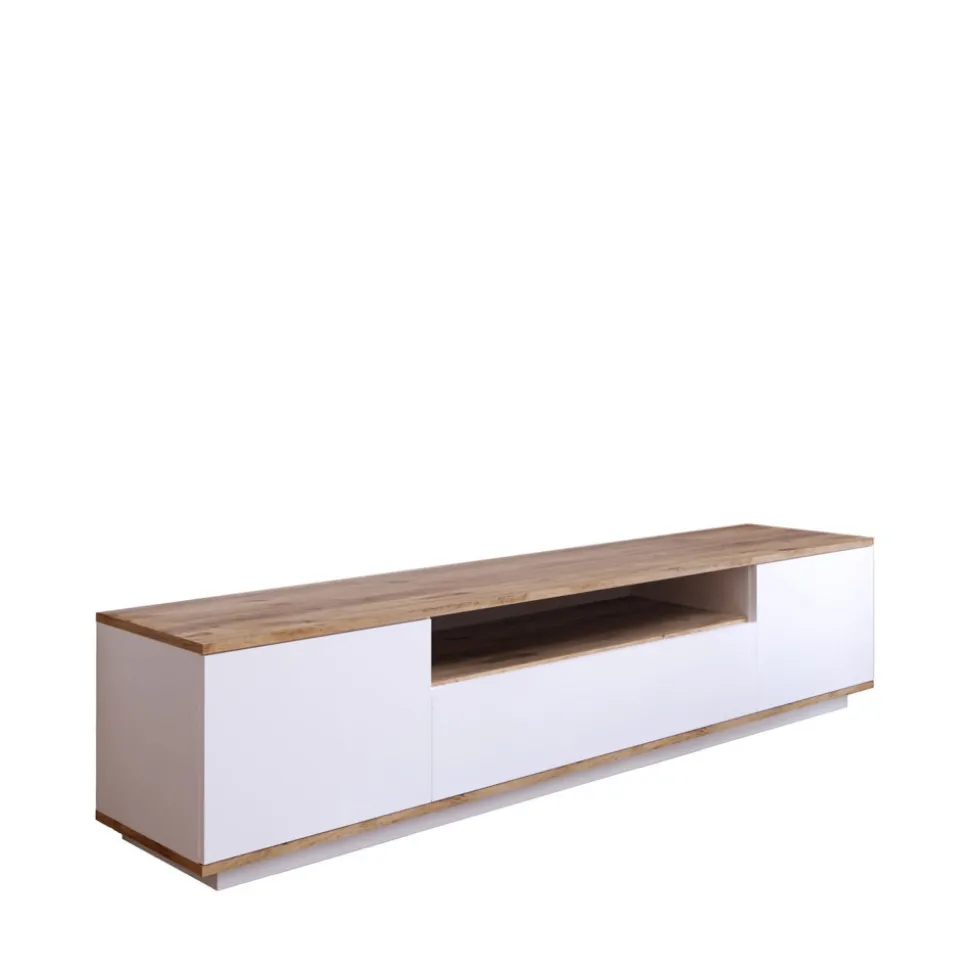 FRITZ Meuble TV 3 portes en bois L180cm