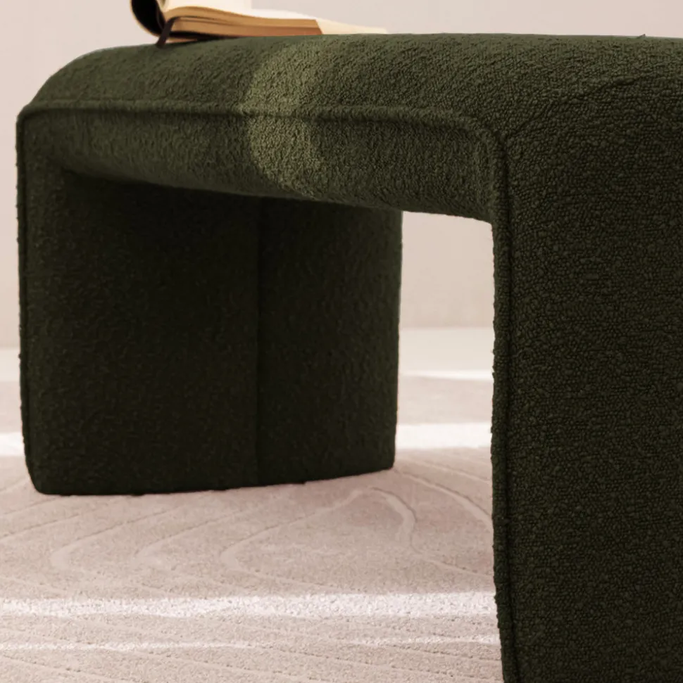 FULL Banc rembourré en tissu bouclette L100cm