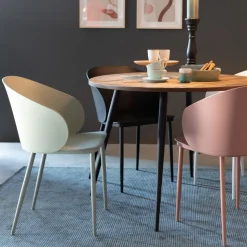 GIGI Lot de 2 chaises en résine et métal