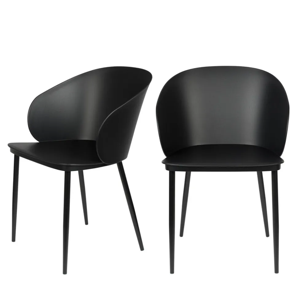 GIGI Lot de 2 chaises en résine et métal