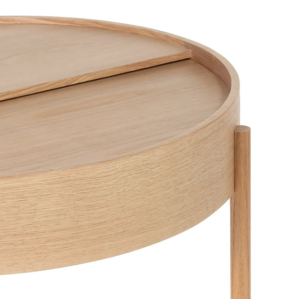 GISELE Table basse ronde avec rangement en bois ø80cm
