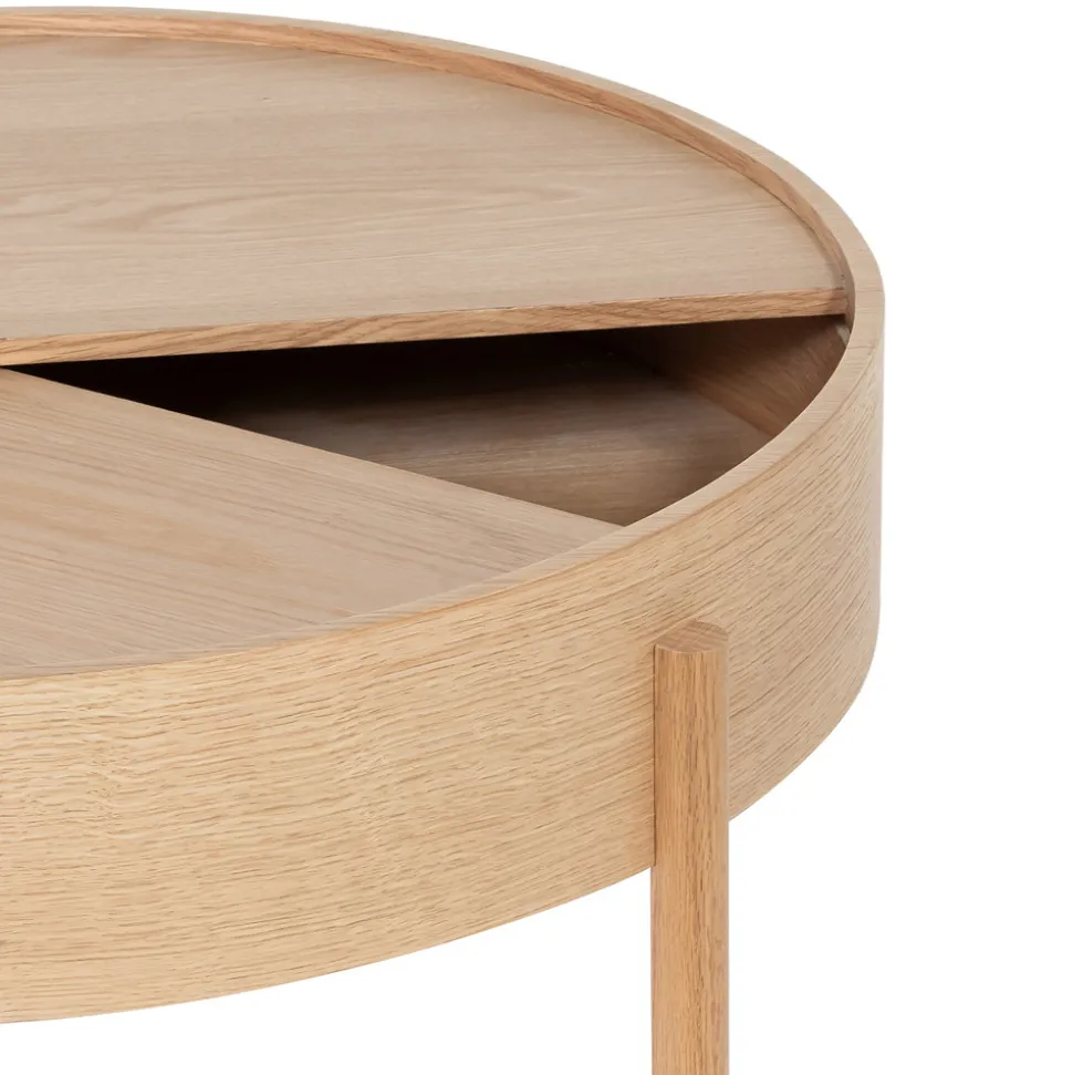 GISELE Table basse ronde avec rangement en bois ø80cm