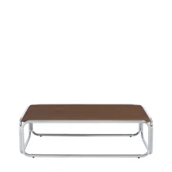 GLISS II Table basse en bois pieds chrome