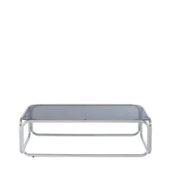 GLISS Table basse en verre pieds chrome