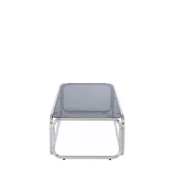 GLISS Table basse en verre pieds chrome