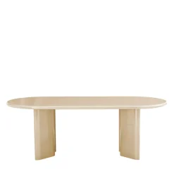GLOSSI Table à manger 6 personnes ovale en bois laqué