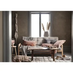 GRAB Canapé convertible en bois naturel et tissu