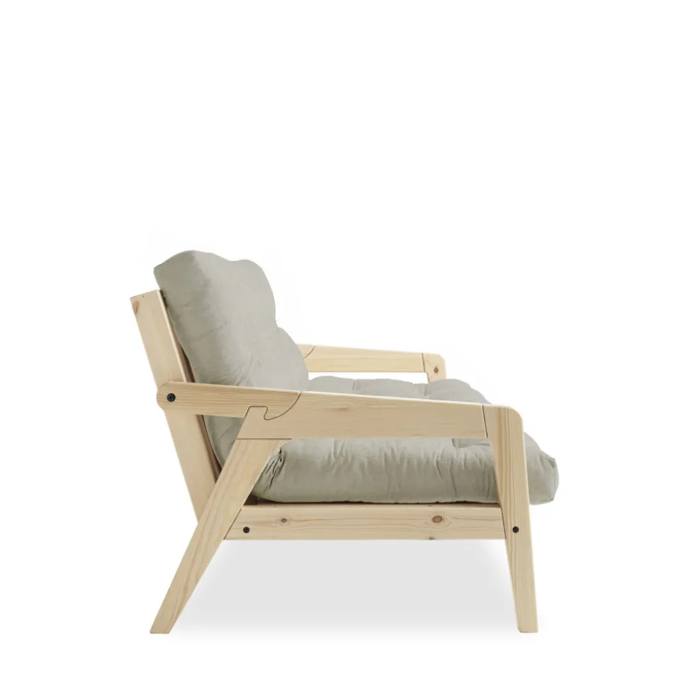 GRAB Canapé convertible en bois naturel et tissu