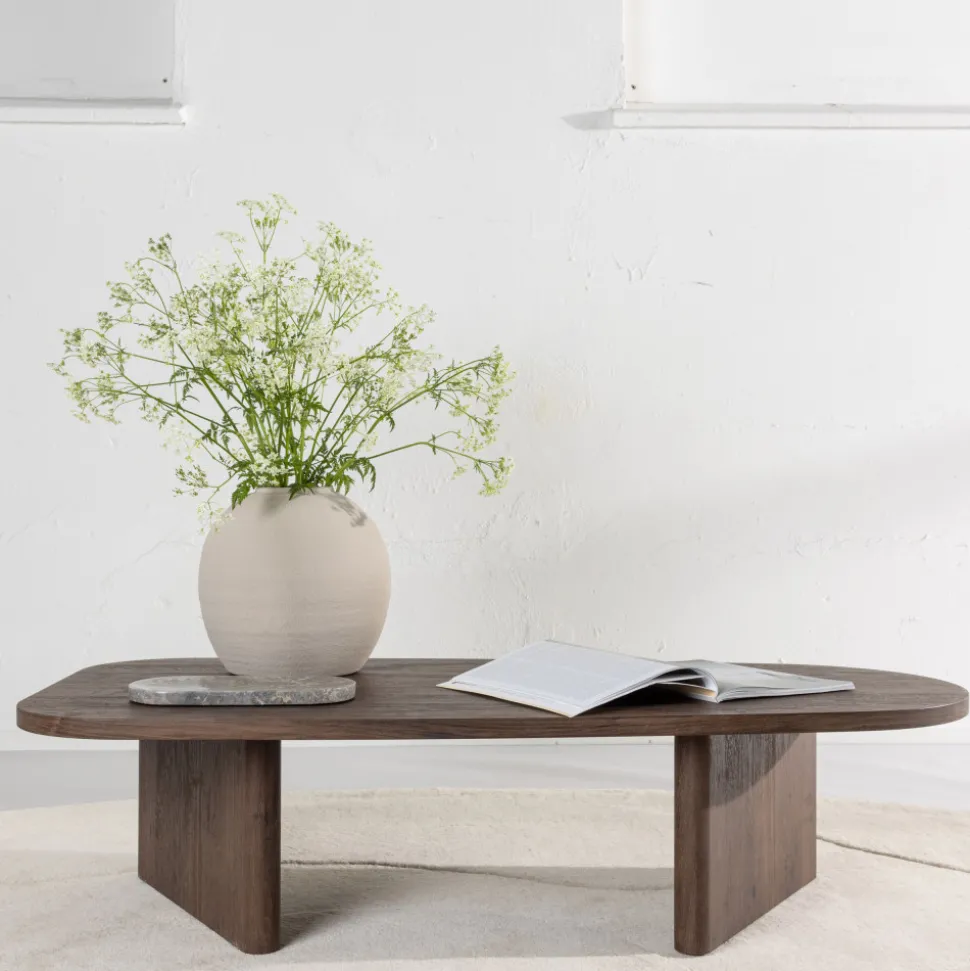 GRONVIK Table basse organique en bois 130x65cm