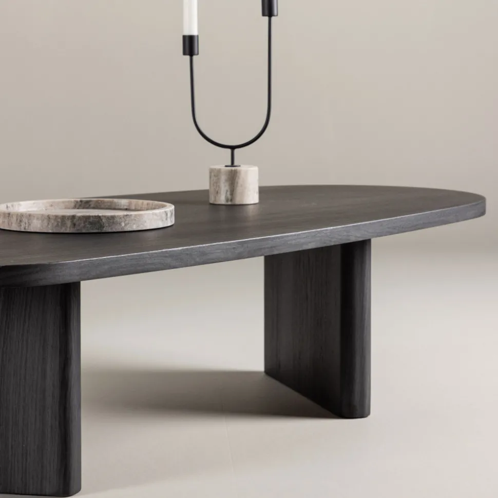 GRONVIK Table basse organique en bois 130x65cm