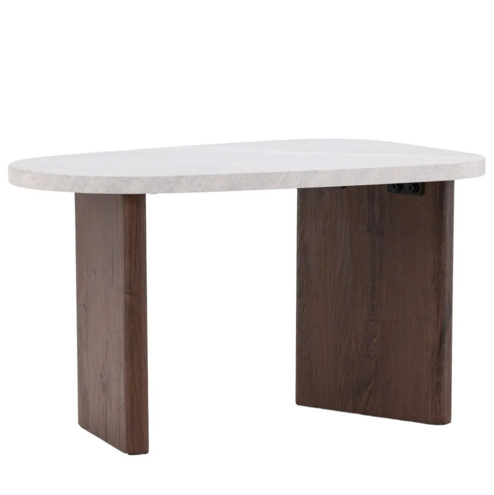 GRONVIK Table basse organique effet marbre 70x45cm