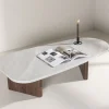 GRONVIK Table basse organique effet marbre 130x65cm