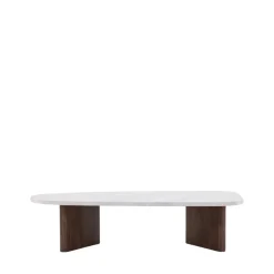 GRONVIK Table basse organique effet marbre 130x65cm