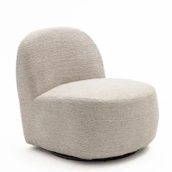 GROOVY Fauteuil pivotant en tissu chenille côtelé
