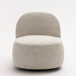 GROOVY Fauteuil pivotant en tissu chenille côtelé