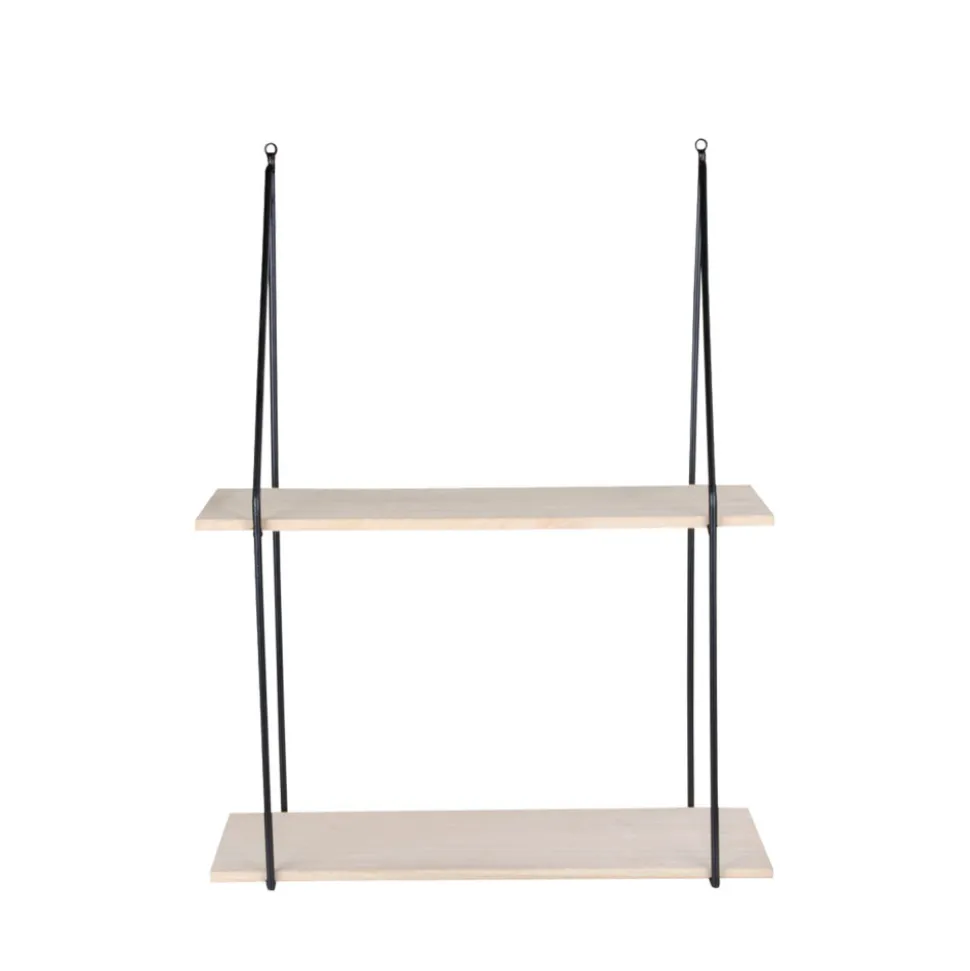 HAAG Etagère murale en métal et bois 55x21xH72 cm